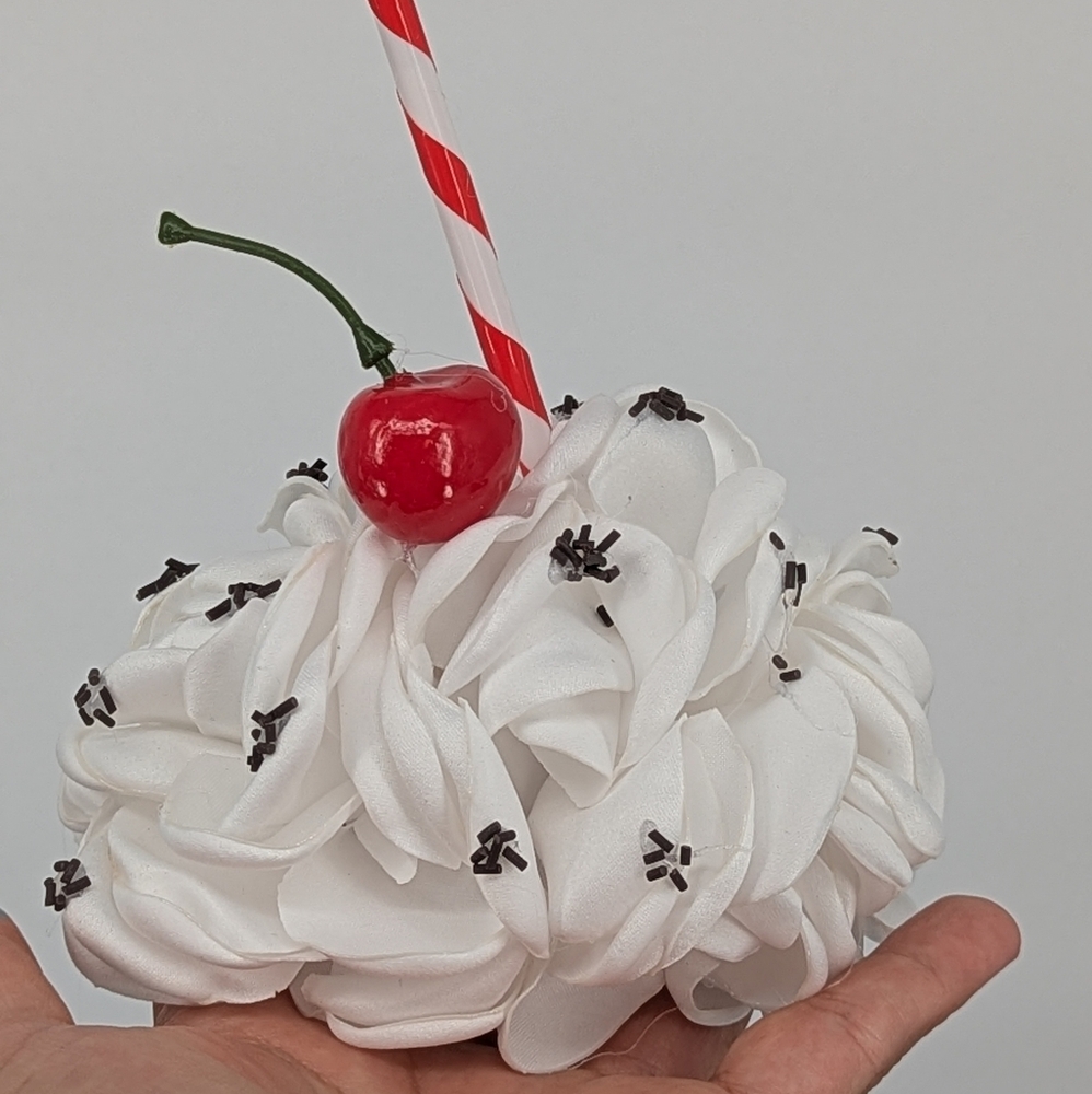 Whipcream Chocolate sprinkles Cherry cupcake food icecream costume adult Child🍒